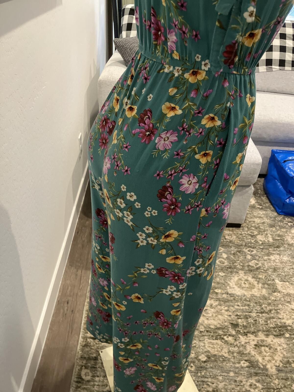 Other Pre Loved Women's Off-Shoulder Floral Jumpsuit Size 26" / US 2 / IT 38 - 6 Thumbnail