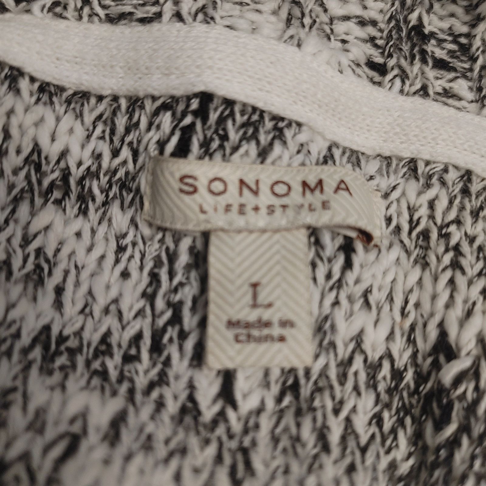 Sonoma Sonoma Life+Style Women L Gray Knit LongSleeve Open Cardigan Size L / US 10 / IT 46 - 3 Thumbnail