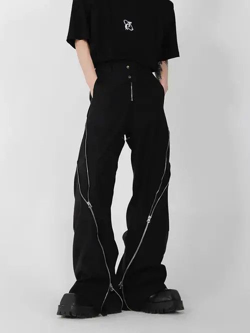 Japanese Brand Zipper Slit Straight Tube Casual Pants Size US 30 / EU 46 - 3 Thumbnail