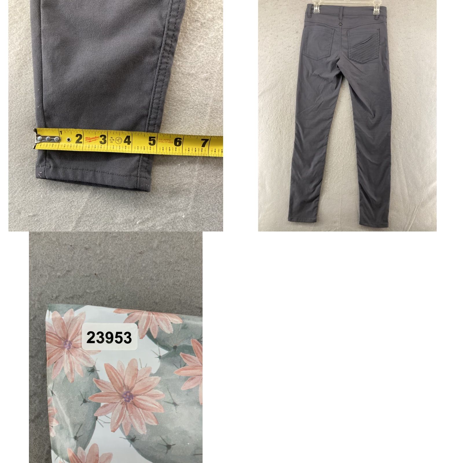 Prana PrAna Gray Jeans Womens 0 Stretch Ribbed Knees Jeans Slim 5-Pocket Gray Size 25" / US 0 / IT 36 - 8 Thumbnail