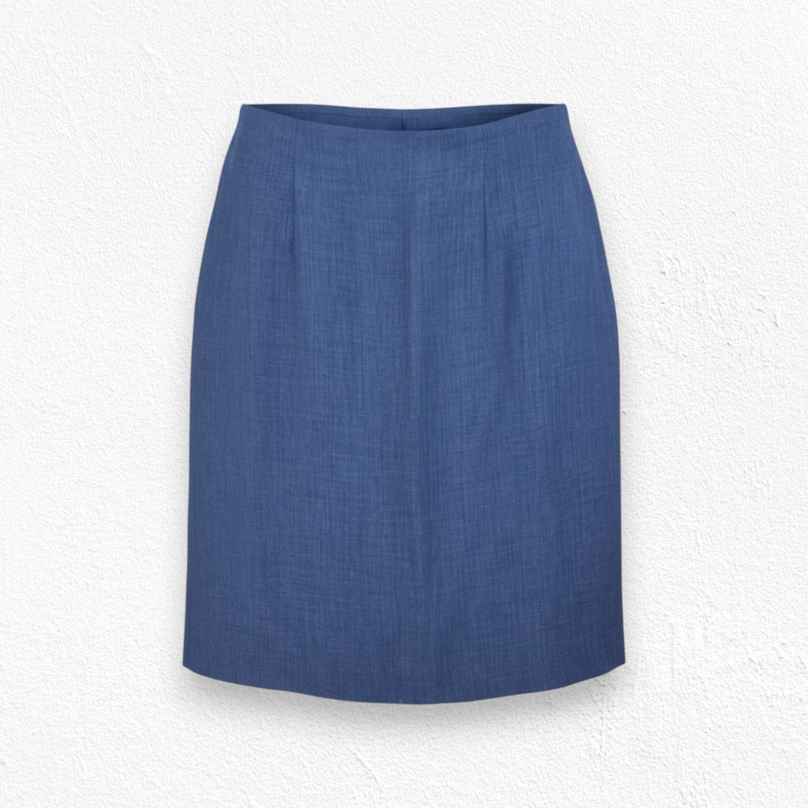 Vintage 80s Vintage Blue Knee Length Skirt Size 16P Size 38" / US 16 / IT 52 - 1 Thumbnail