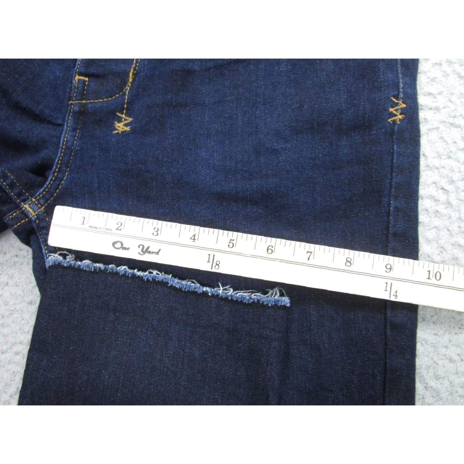 Ksubi Ksubi Jeans Mens 34 Dark Wash Slim Tapered Stretch Denim Button Fly Raw Hem Distressed Logo Mens Size US 34 / EU 50 - 7 Thumbnail