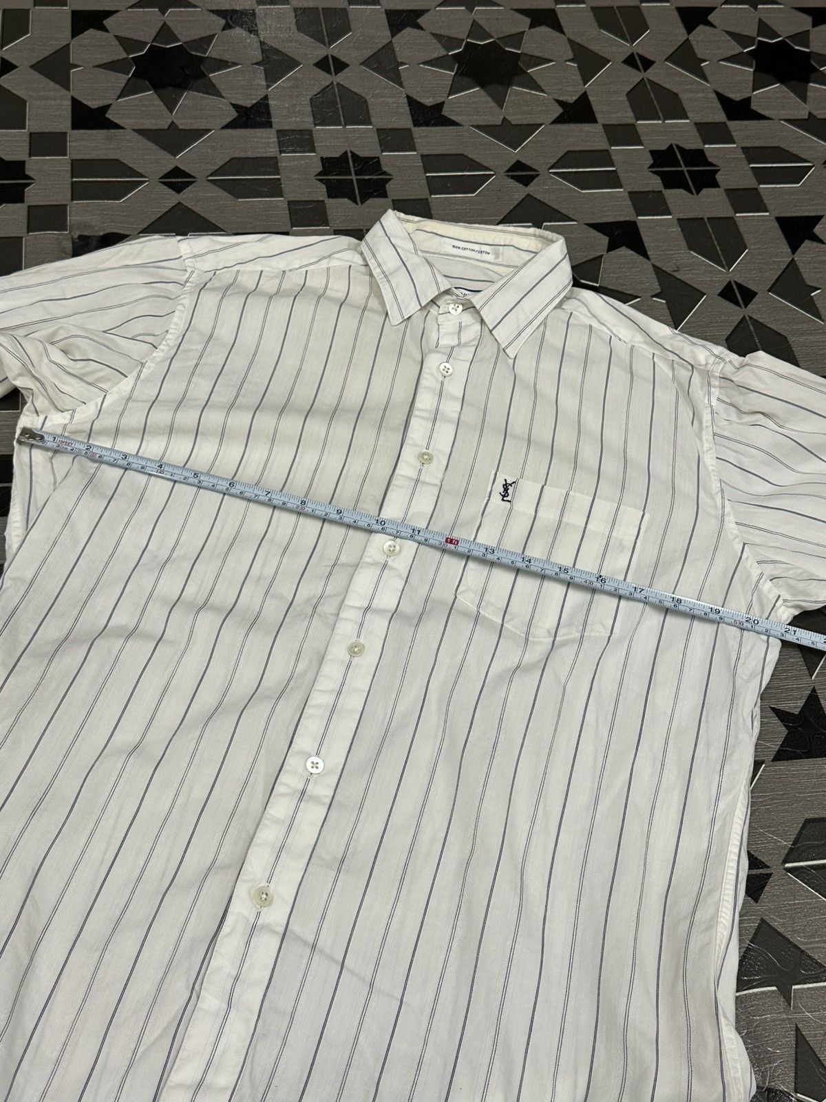 Saint Laurent Paris Vintage Yves Saint Laurent Logo Striped L/S Button Up Shirt Size US M / EU 48-50 / 2 - 12 Thumbnail