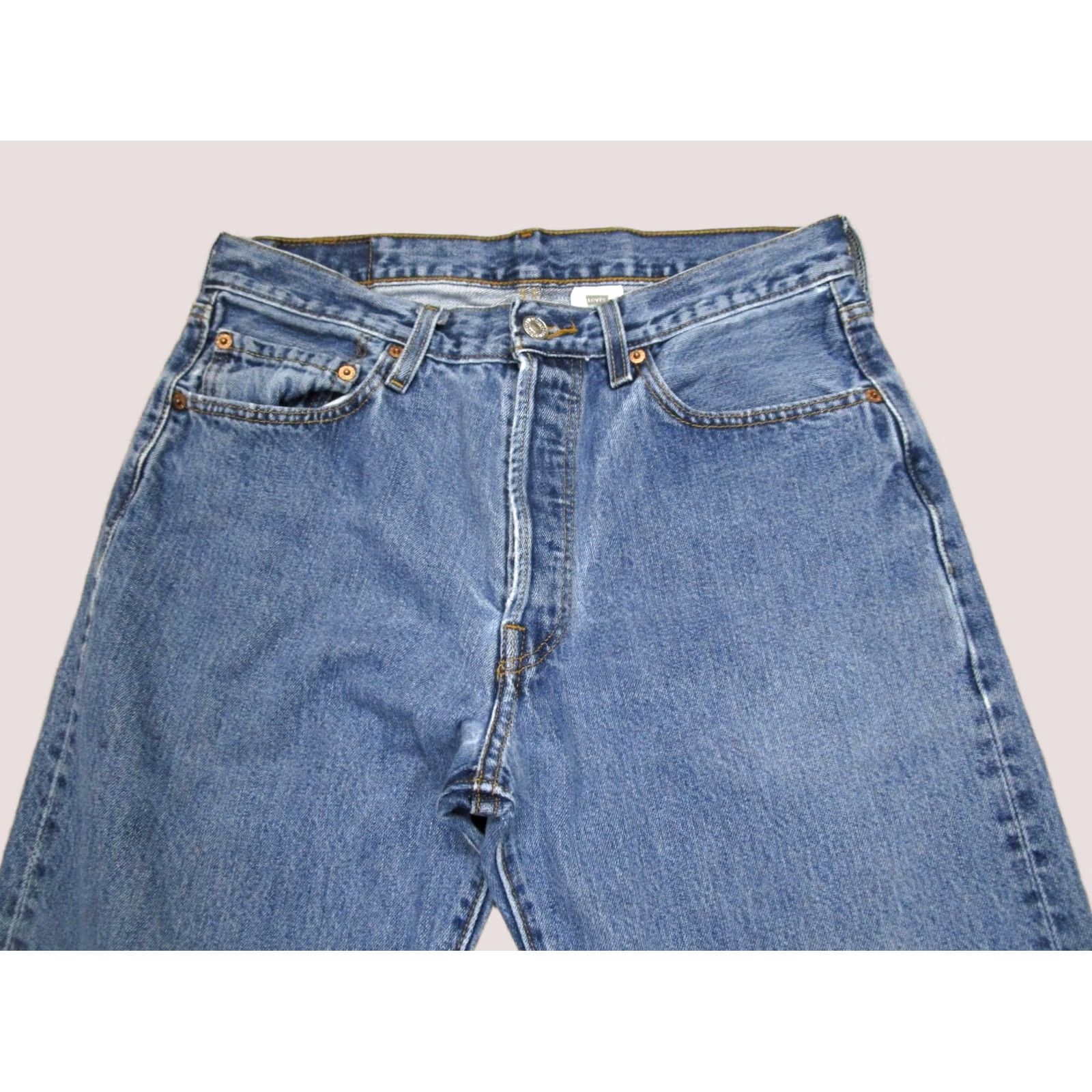 Levi's Vintage Levi's 501 Jeans Men 33x30 Light Wash Blue Button Fly Denim Straight 5-Pocket Regular Rise Mens Jeans Size US 33 - 1 Thumbnail