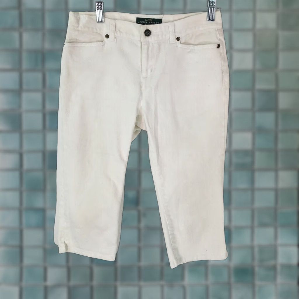 Ralph Lauren Ralph Lauren Womens Jeans Capri White Size 4 Petite 30" W 18" L Classic Capris Size 27" / US 4 / IT 40 - 1 Thumbnail