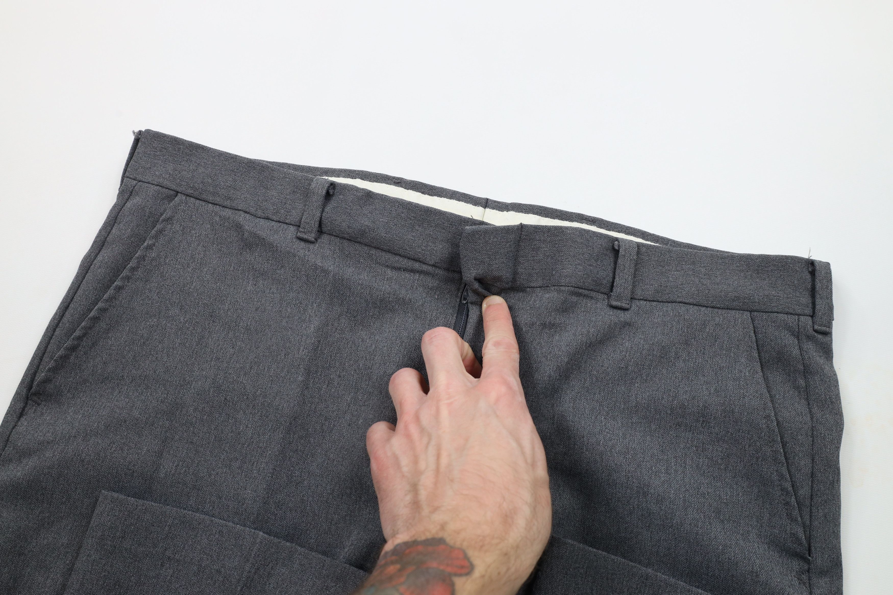 Vintage Vintage 70s Streetwear Wide Leg Trousers Pants Gray USA Size US 36 / EU 52 - 6 Thumbnail