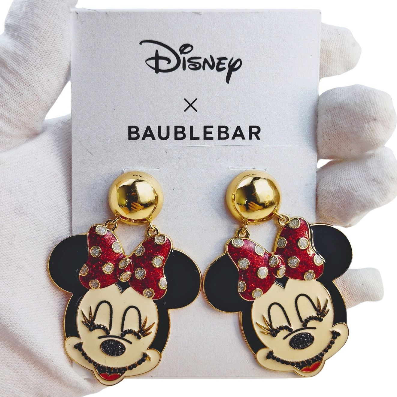 Disney Disney x BaubleBar Minnie Gold Dangle Earrings, NIP Size ONE SIZE - 1 Thumbnail