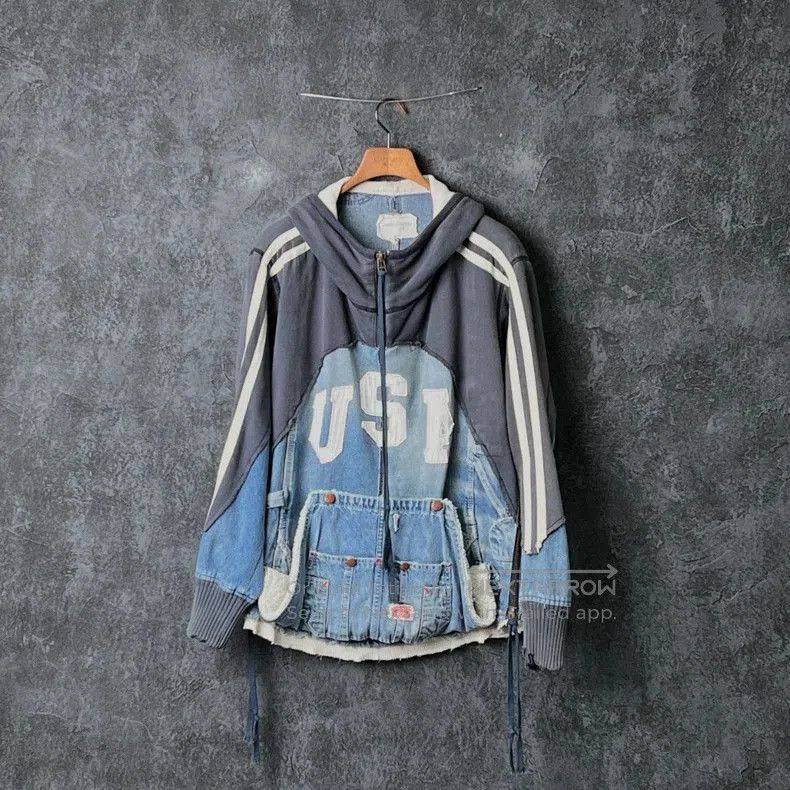 Greg Lauren GREG LAUREN Cotton Patchwork Hoodie. Size US M / EU 48-50 / 2 - 1 Thumbnail