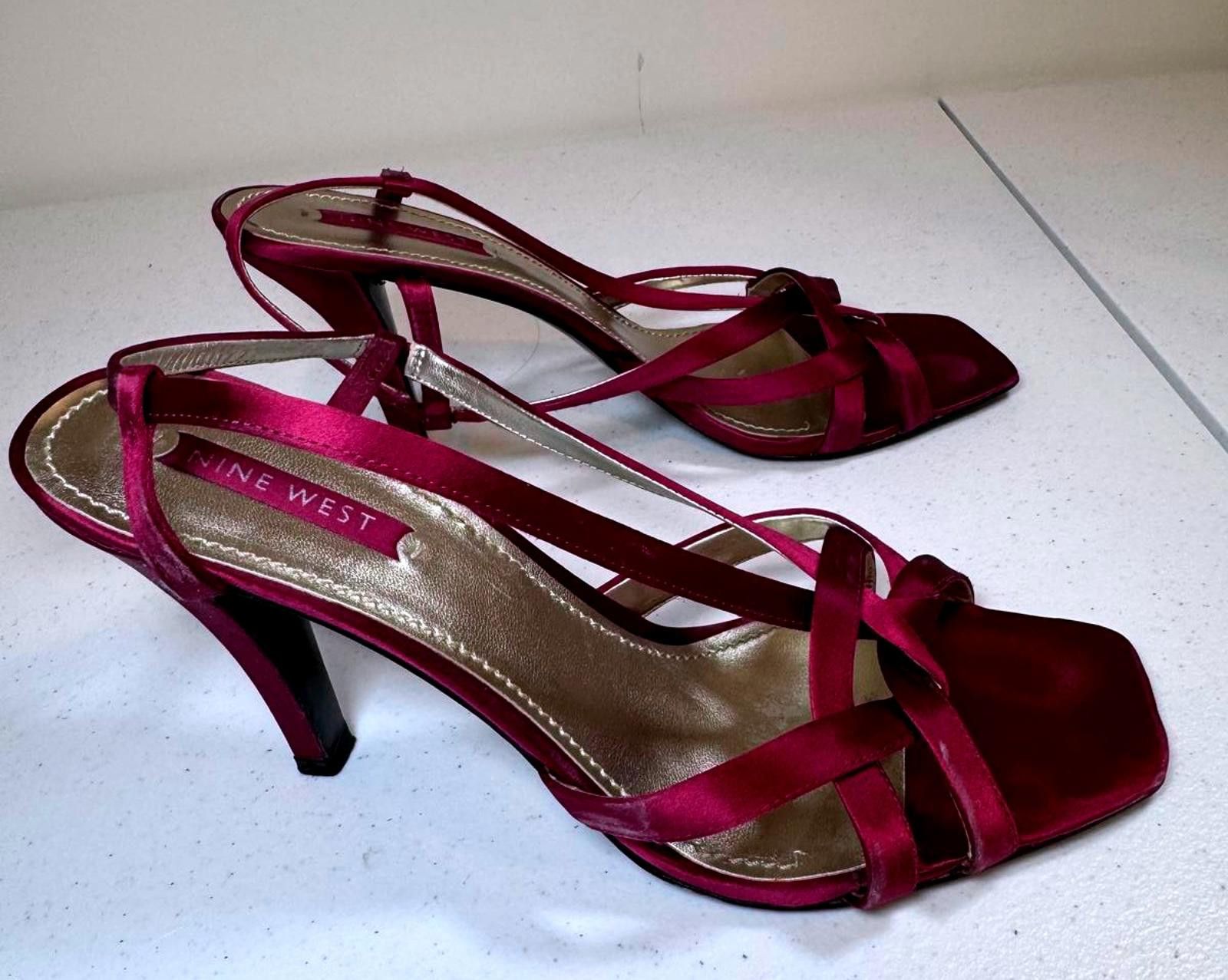 Nine West Elegant Nine West Satin Heels - Rich Burgundy Size US 10 / IT 40 - 2 Thumbnail