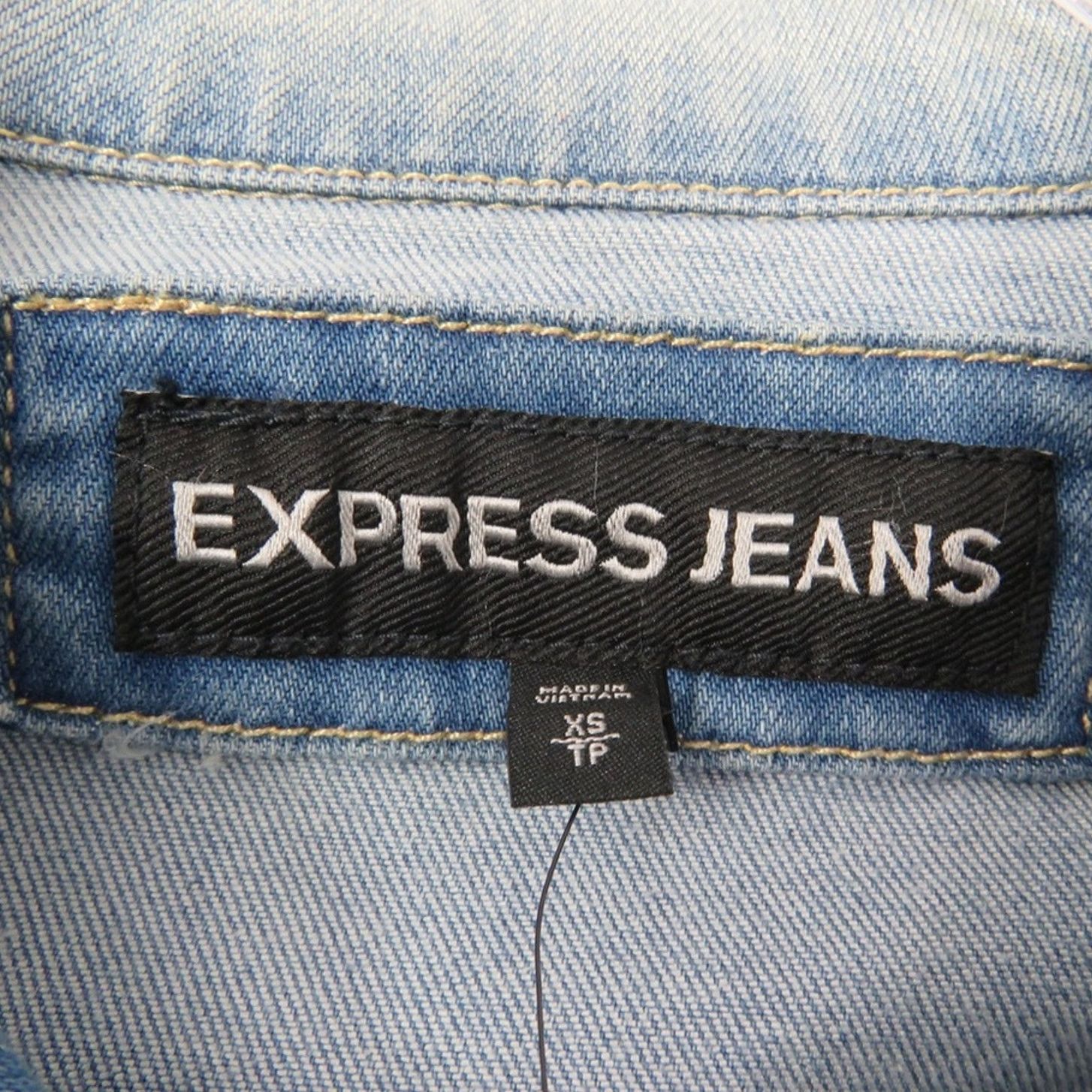 Express Express Jean Jacket Classic Denim Jacket Fitted XS Size XS / US 0-2 / IT 36-38 - 5 Thumbnail