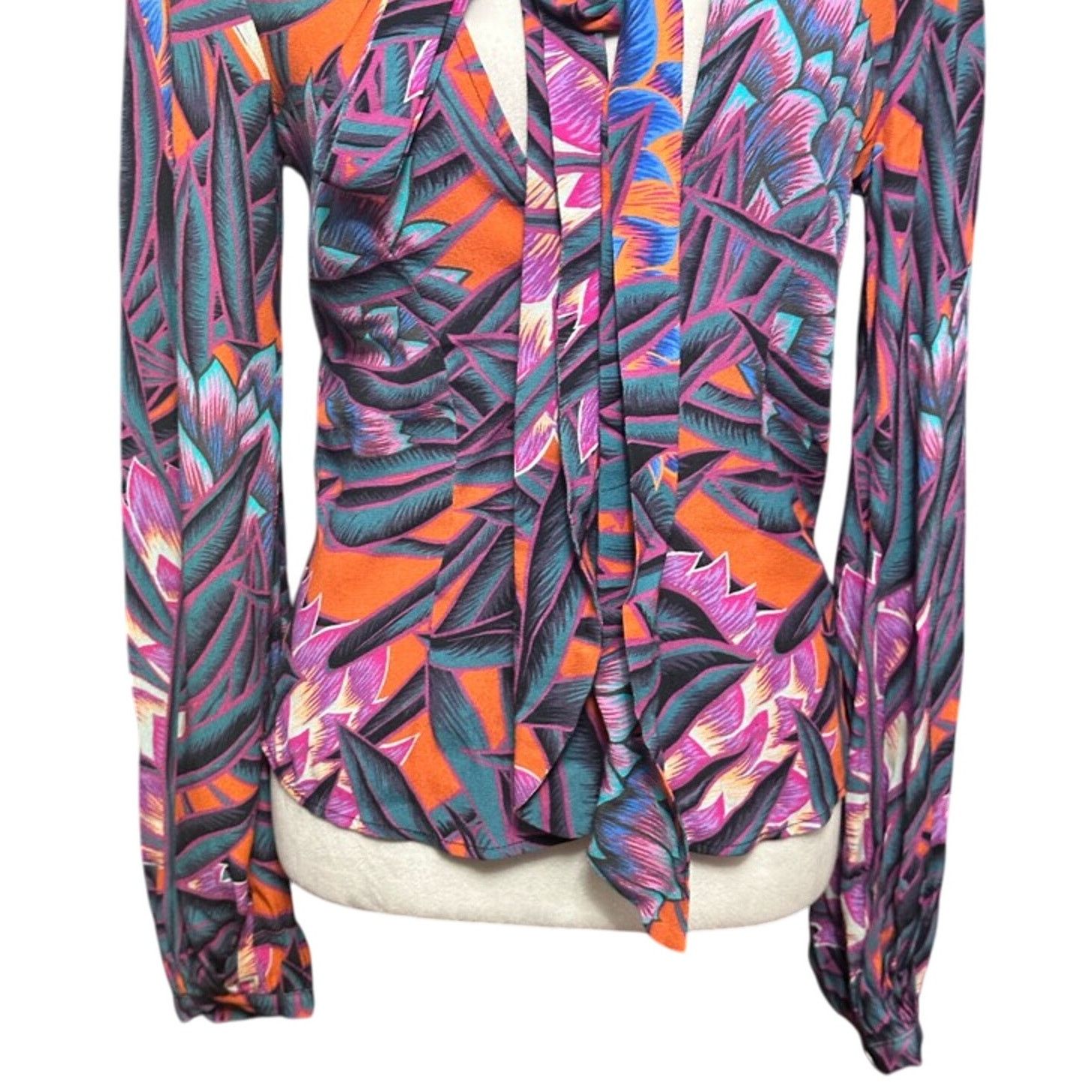 Mara Hoffman Mara Hoffman Blouse Bishop Sleeve Tie Long Sleeve Multi S Size S / US 4 / IT 40 - 4 Thumbnail
