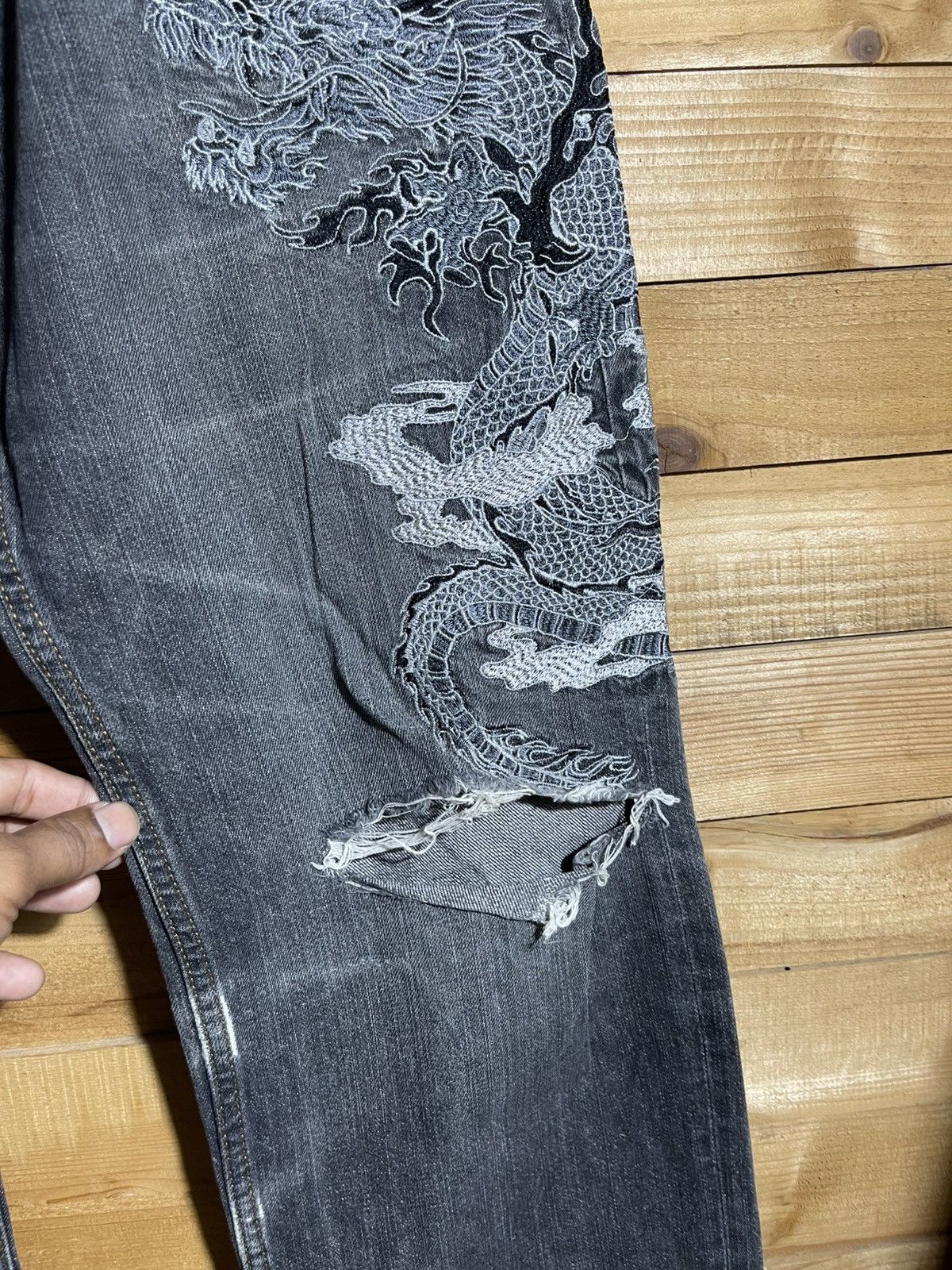 Japanese Brand Vintage buden embroidery distressed jeans Size US 32 / EU 48 - 7 Thumbnail