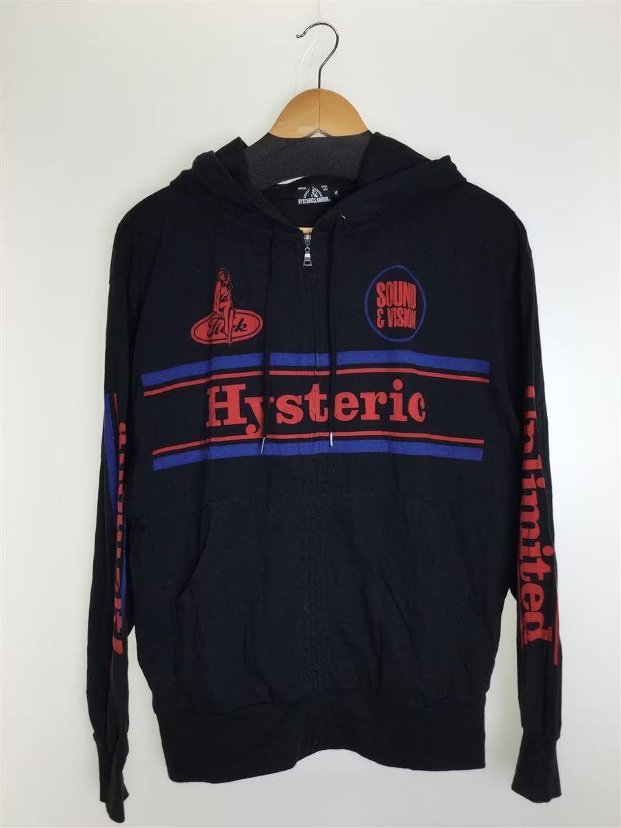 image of Hysteric Glamour Hysteric Woman Racer Zip Hoodie in Black, Men's (Size Medium)