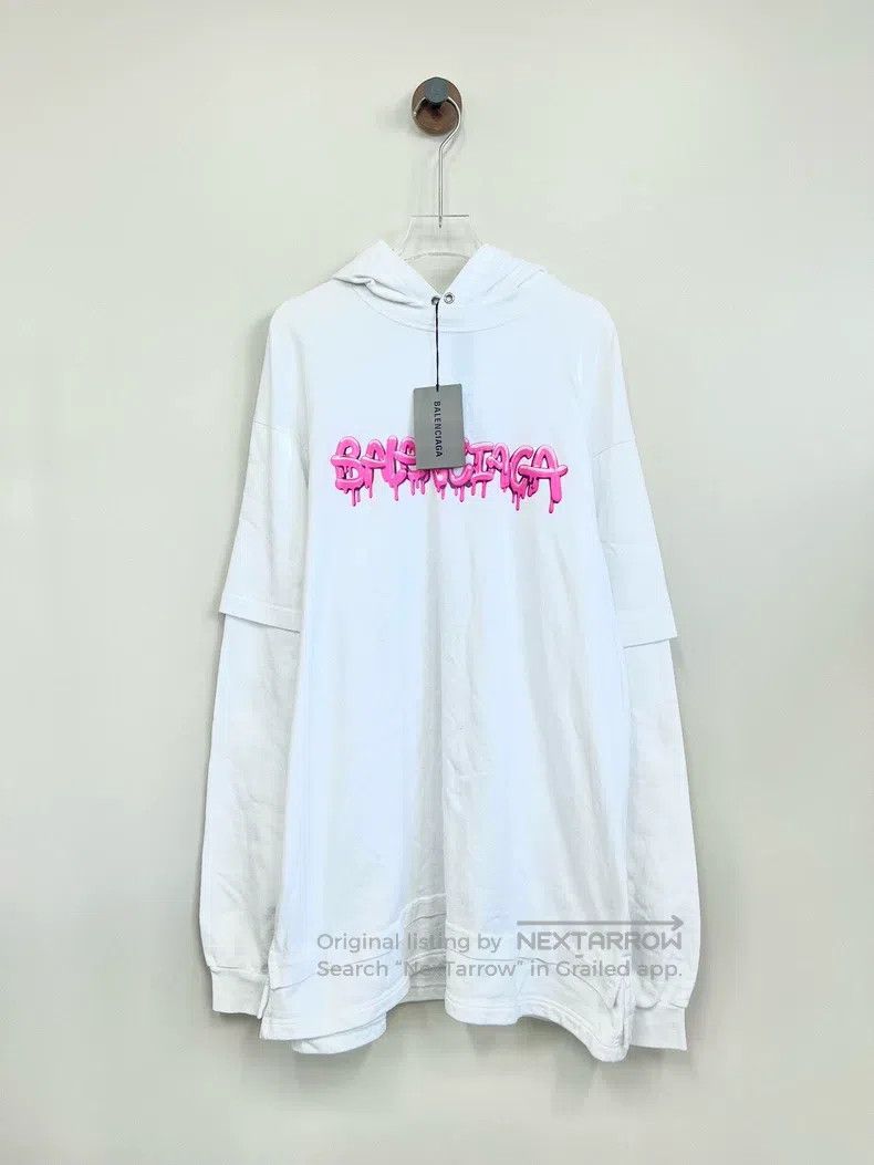 Balenciaga Balenciaga White front cartoon print logo hooded OS versio Size US XXS / EU 40 - 1 Thumbnail