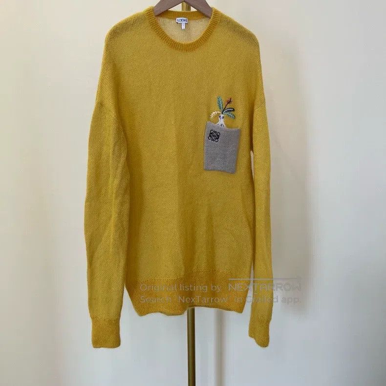 Loewe Loewe Yellow Embroidered Logo Knit Jacket Size M / US 6-8 / IT 42-44 - 1 Thumbnail