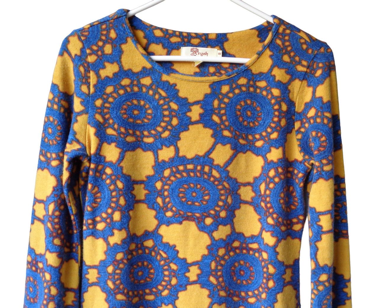 Other Aryeh Yellow Blue Knit Shirt Sweater Tunic Top Sz S Boho Size S / US 4 / IT 40 - 2 Thumbnail