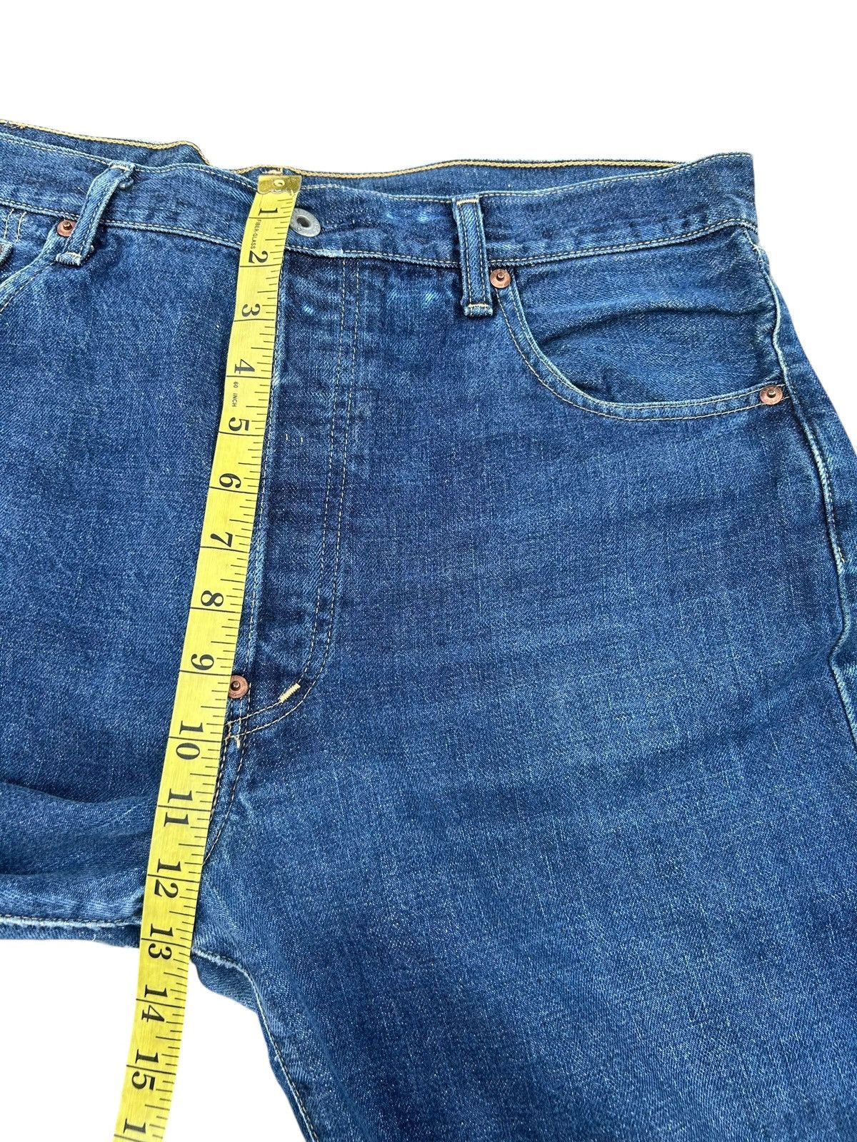 Kapital Vintage Levis Big E Selvedge Buckle Back Distressed Denim Size US 35 - 22 Thumbnail