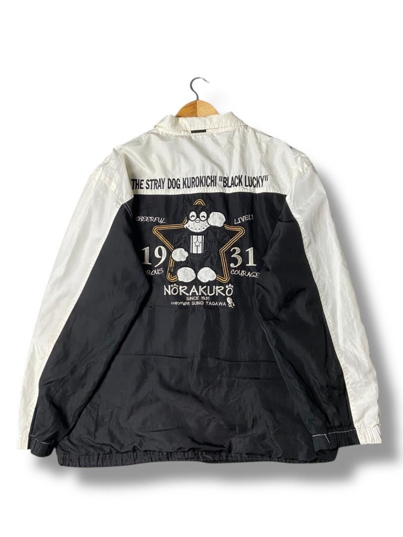 Japanese Brand Norakuro Black Lucky Embroidered Zip Up Jacket (172) Size US L / EU 52-54 / 3 - 3 Thumbnail