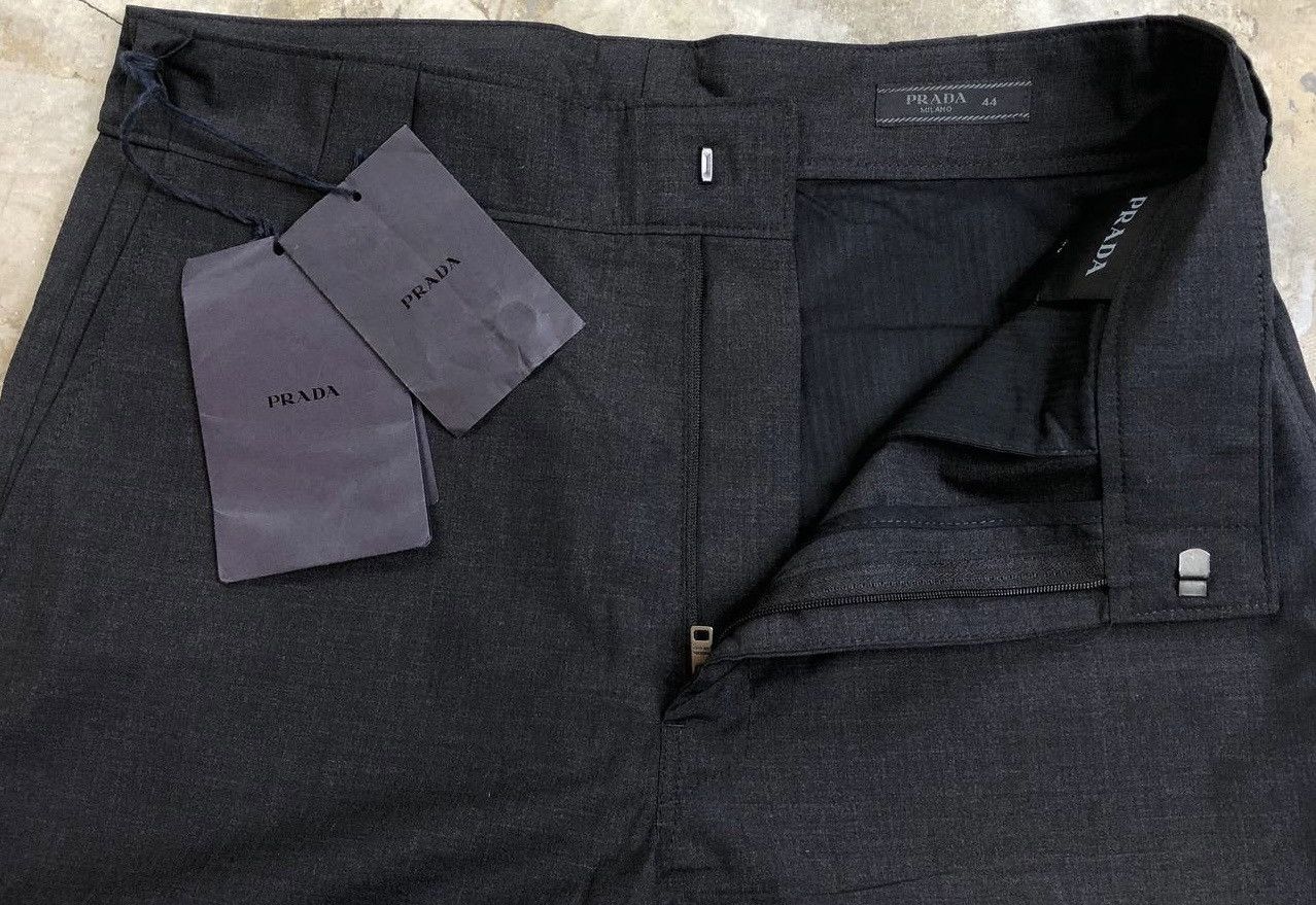 Prada Prada - Single Knee Cargo Logo Wool Trouser Size US 31 - 6 Thumbnail