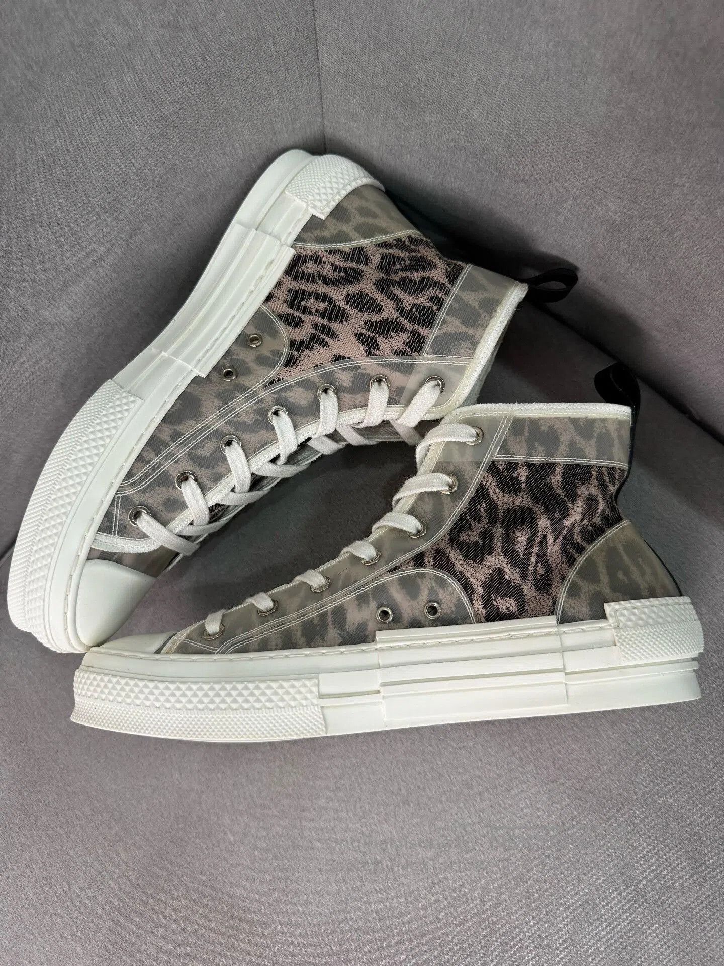 Dior Dior B23 Leopard Print High Top Sneakers. Size US 8.5 / EU 41-42 - 4 Thumbnail
