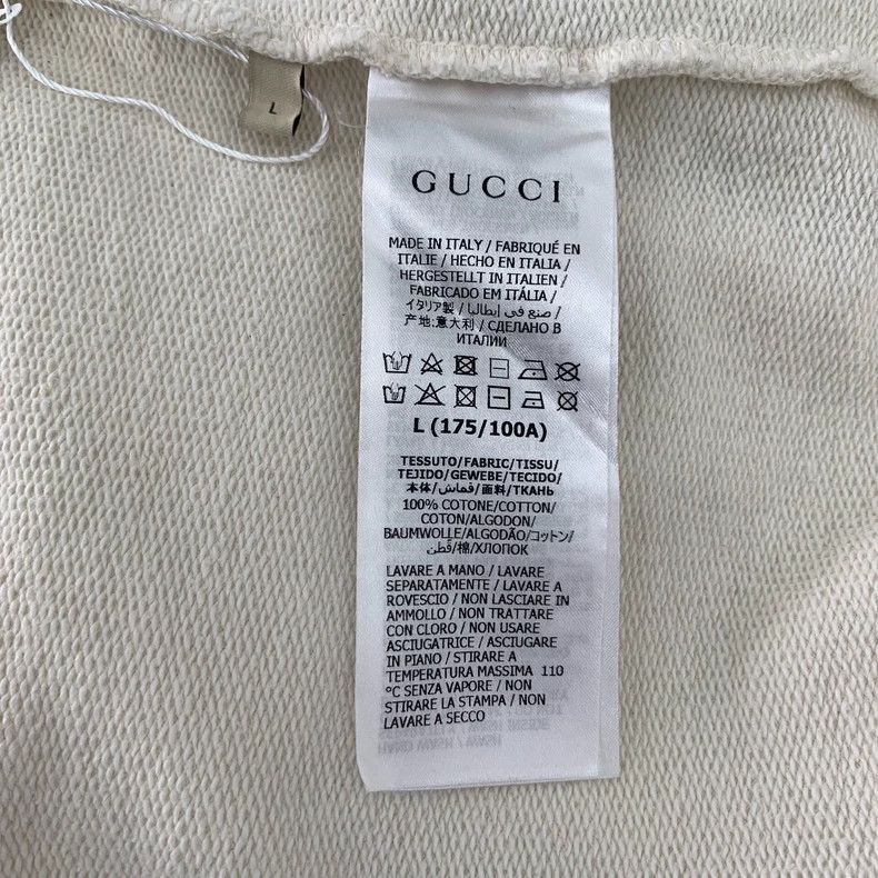 Gucci Gucci Beige logo letter print round-neck cotton hooded draw Size US L / EU 52-54 / 3 - 6 Thumbnail