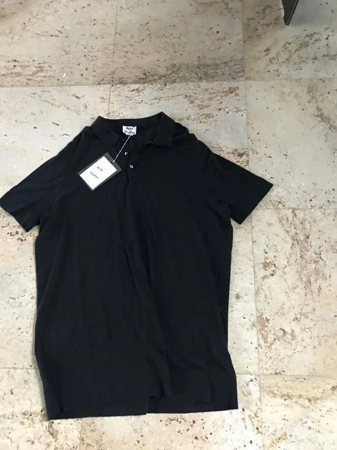 Acne Studios ACNE STUDIOS Koin knitted cotton polo shirt black s/s 16 Size US S / EU 44-46 / 1 - 2 Thumbnail