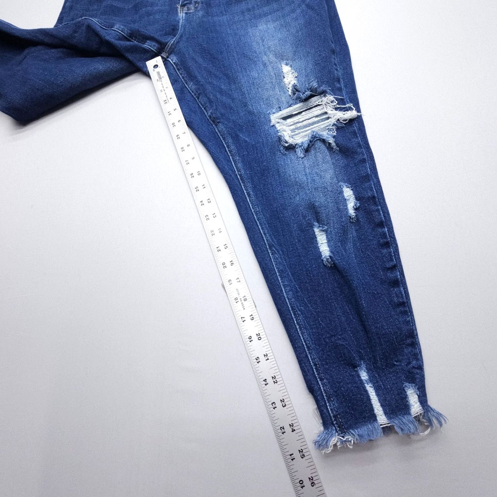 Vintage KanCan Estilo Womens Plus Jeans 22 Dark Wash Distressed Ankle Slim 5-Pocket Denim Blue Vintage No Size ONE SIZE - 4 Thumbnail