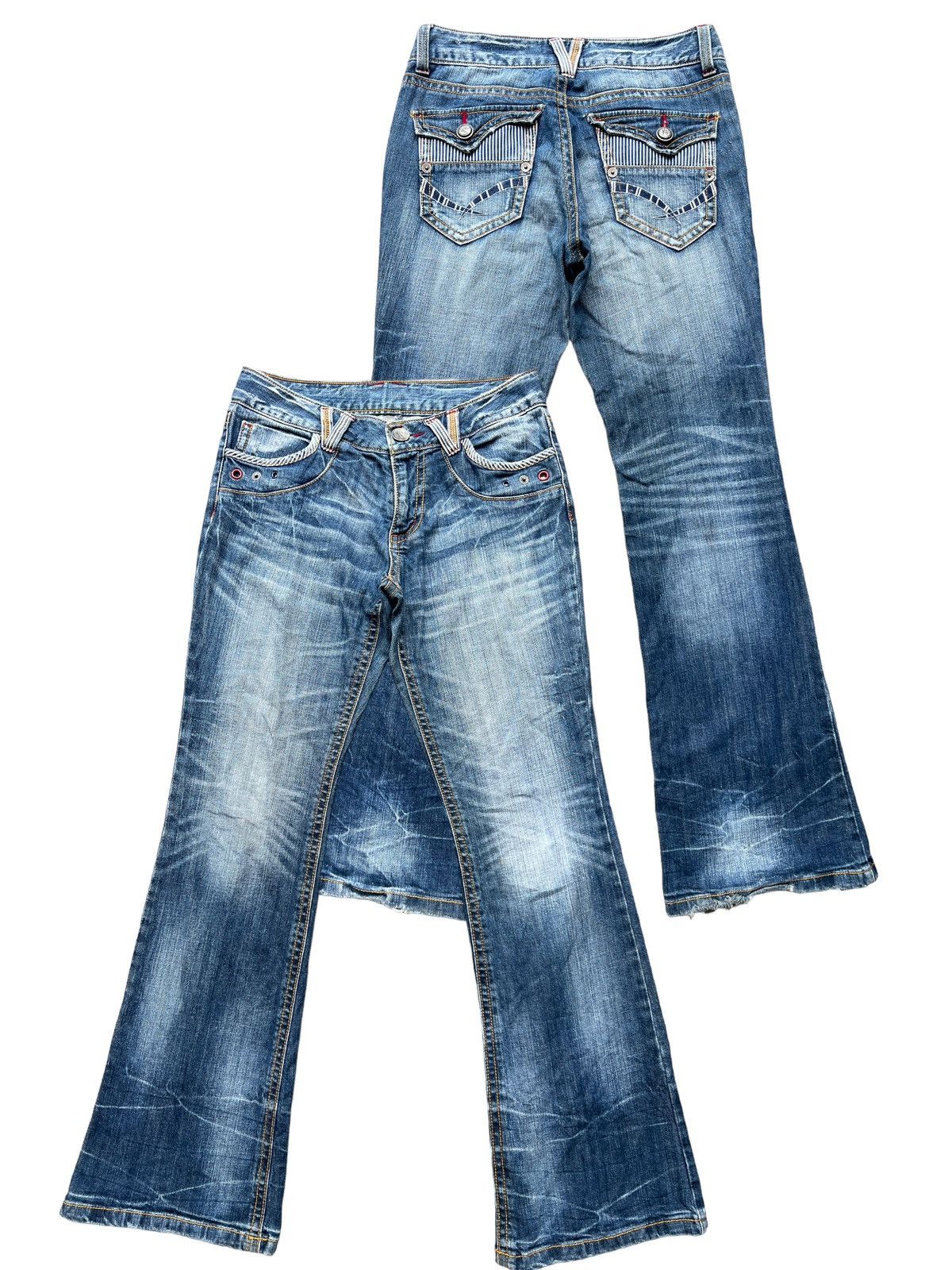 Flare Copper Smith Distressed Wideleg Denim Jeans 32x33