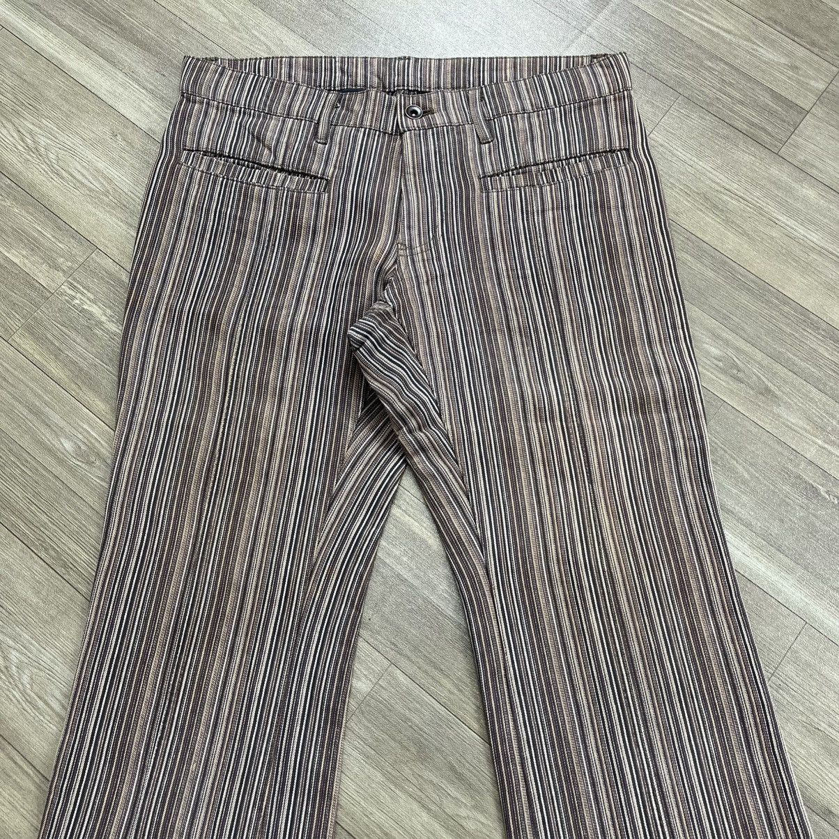 Issey Miyake 2000s Tete Homme Issey Miyake Striped Lgb Style Flared Jeans Size US 33 - 2 Thumbnail