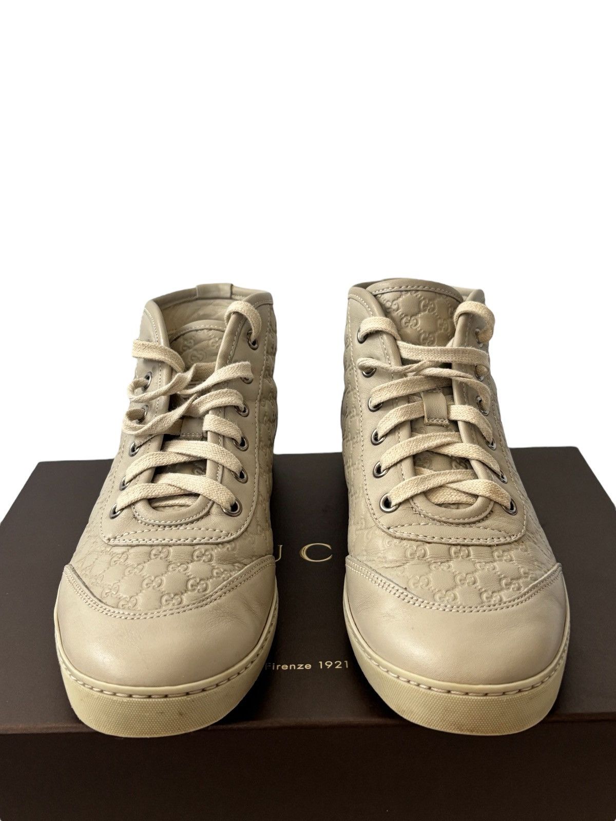Gucci Gucci Monogram leather sneakers Size US 7.5 / IT 37.5 - 4 Thumbnail