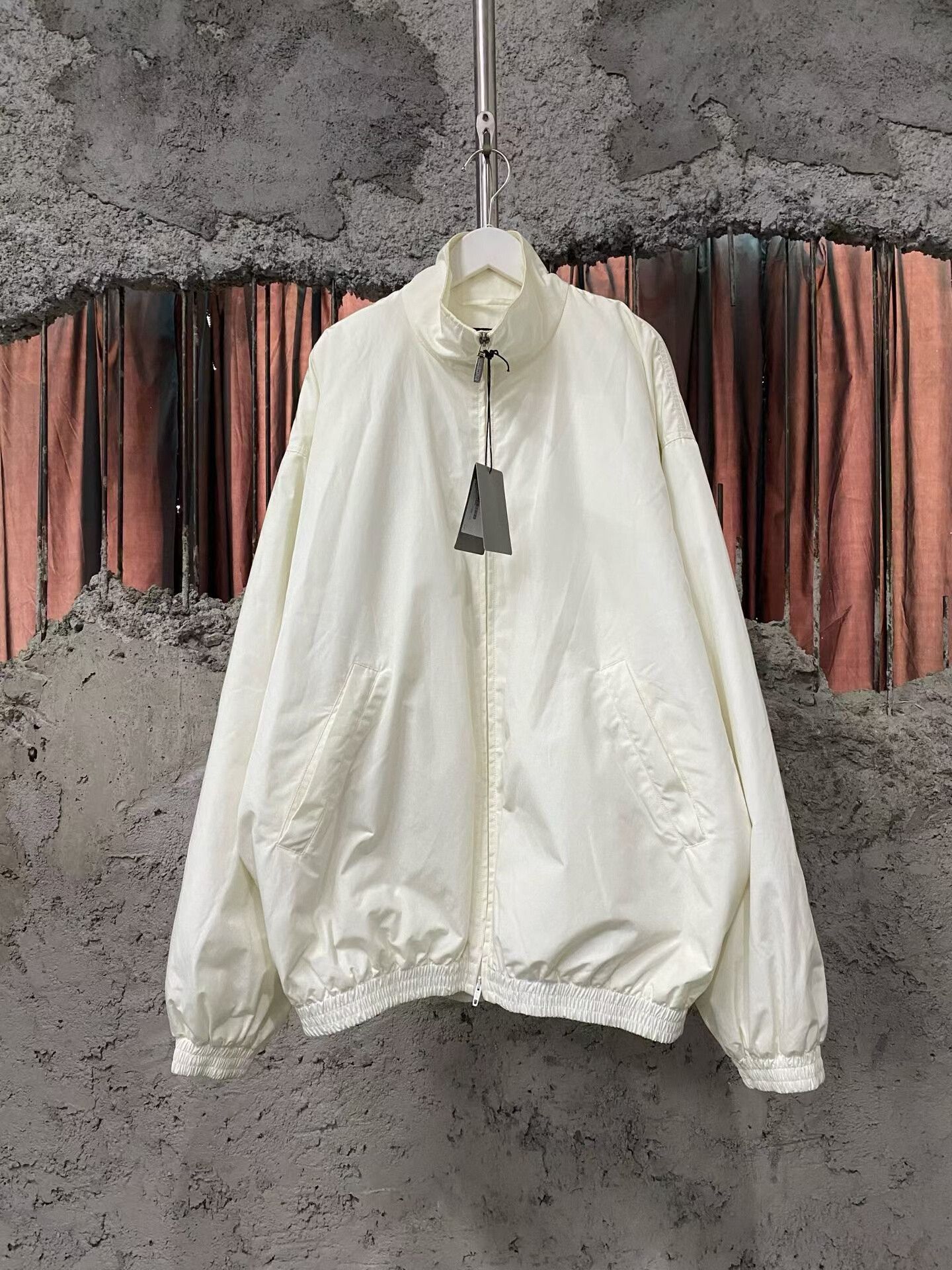 balenciaga logo fleece jacket with embroidery