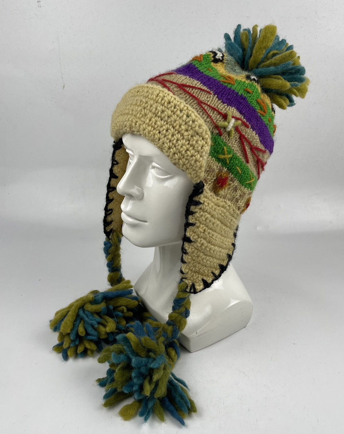 Japanese Brand pure wool made in nepal winter hat tc34 Size ONE SIZE - 1 Thumbnail