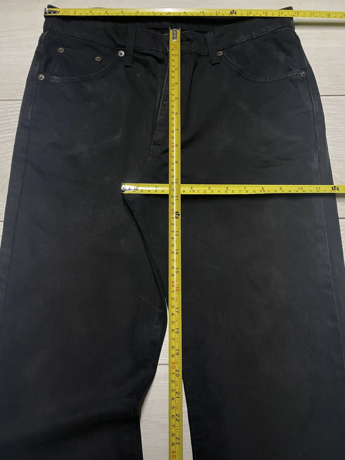 Edwin Vintage Edwin 403 W Flex Black Denim Distressed Loose Jeans Size US 31 - 11 Thumbnail