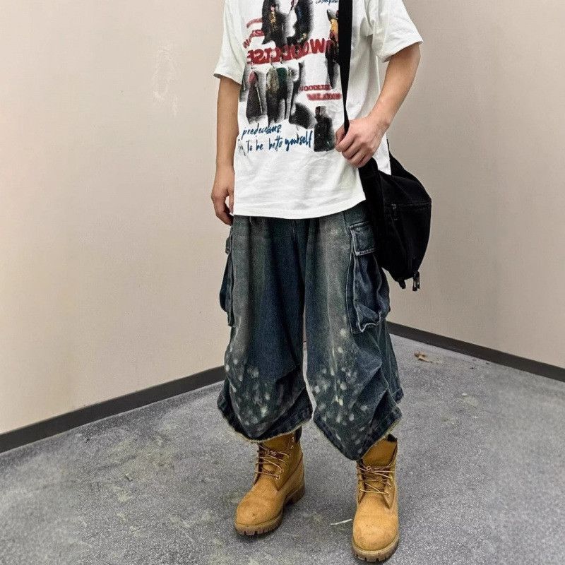 Japanese Brand × Jean Retro straight loose wide leg denim shorts Size US 32 / EU 48 - 4 Thumbnail