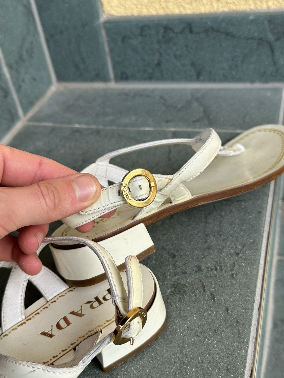 Prada Prada Sandals Made In Italy size 36 White Vintage Rare Size US 5.5 / IT 35.5 - 7 Thumbnail