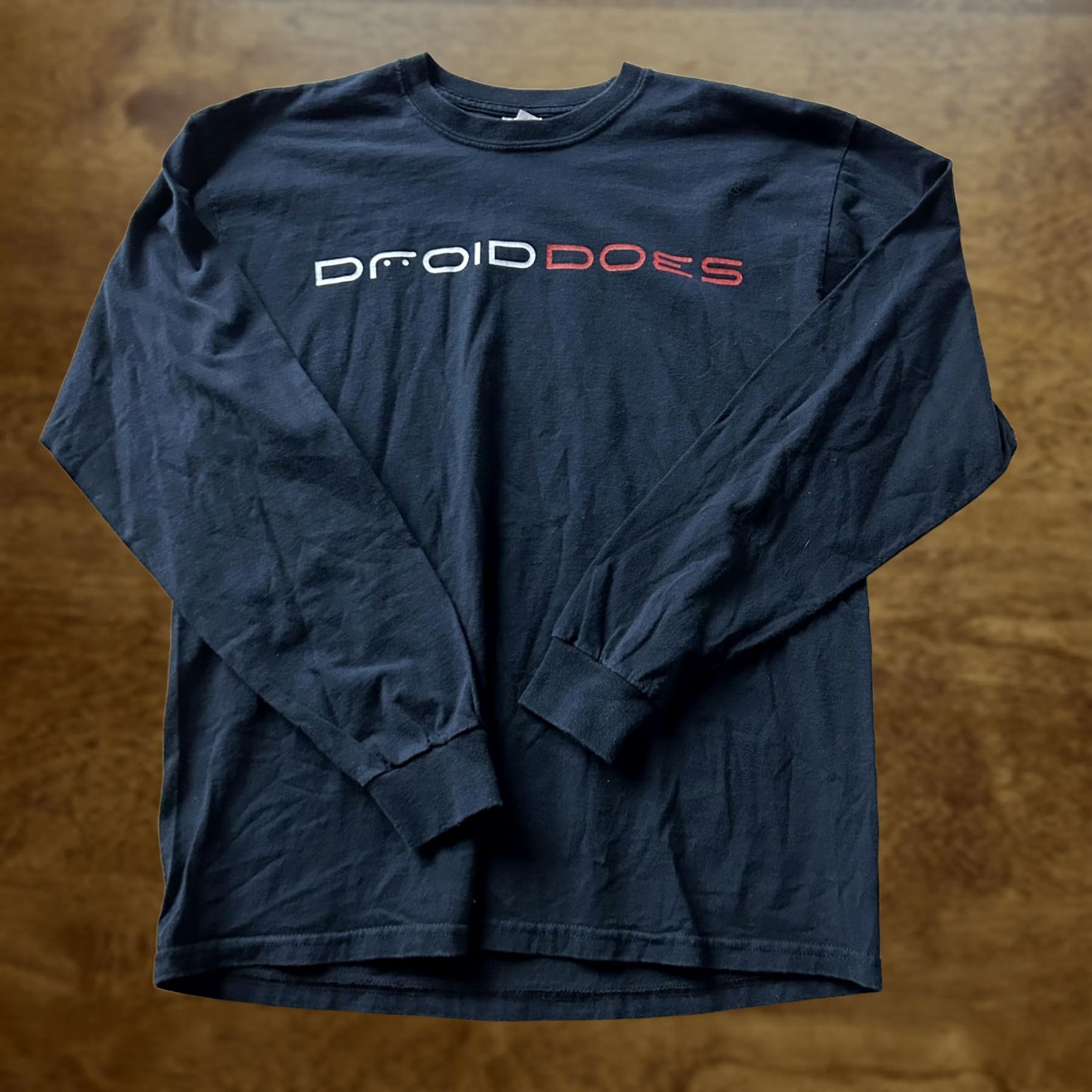 Gildan Gildan Long Sleeve Tee Mens Large Y2K Droid Does Motorola Android Graphic Crew Neck Black Shirt Size US L / EU 52-54 / 3 - 1 Thumbnail