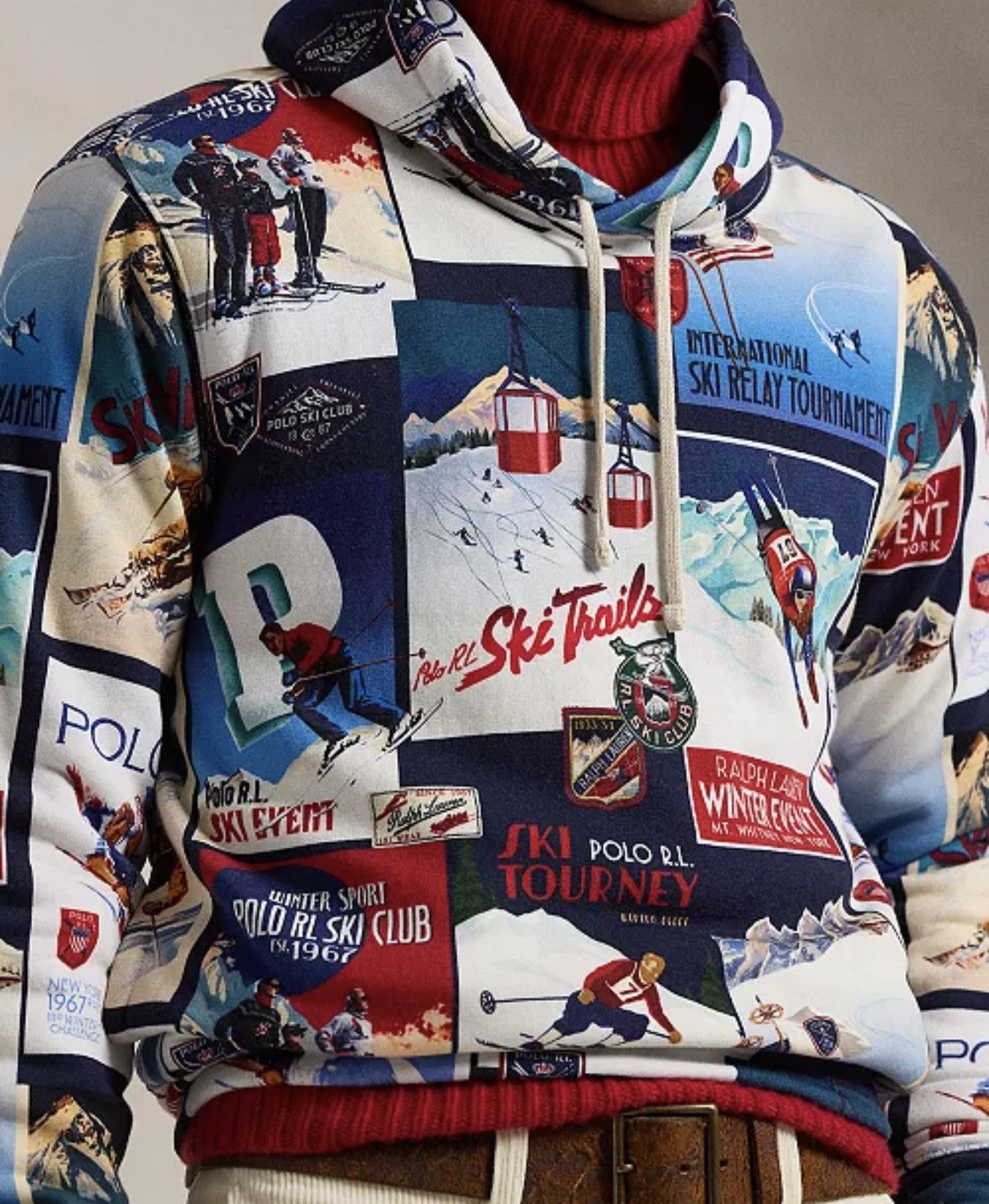 Polo Ralph Lauren Polo Ralph Lauren Ski-Patchwork Fleece Hoodie Medium Size US M / EU 48-50 / 2 - 14 Thumbnail