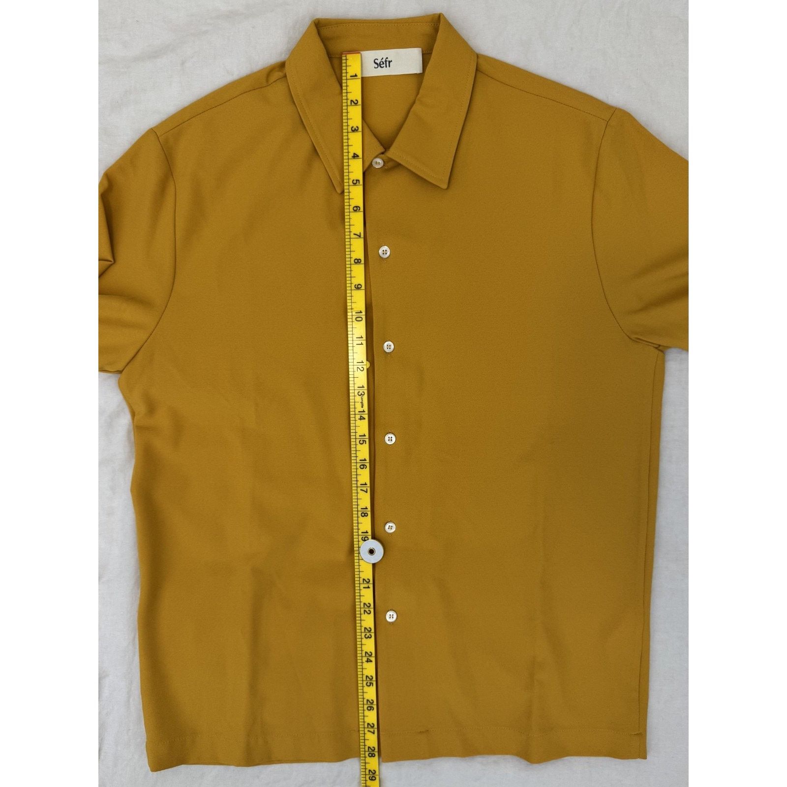 Sefr Sefr Sense Shirt in Yellow Poly Crepe Fabric Size L Size US L / EU 52-54 / 3 - 6 Thumbnail