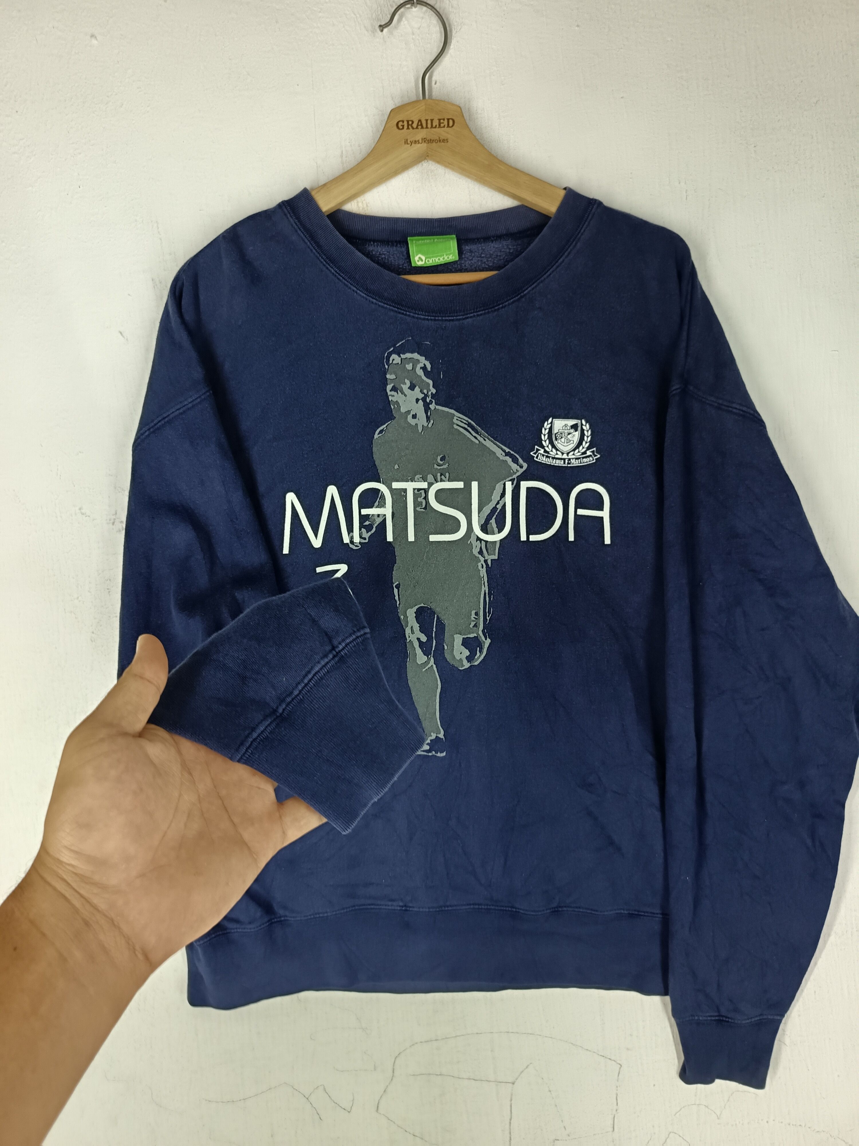 Japanese Brand Vintage Marinos Naoki Matsuda Sweatshirt Size US L / EU 52-54 / 3 - 2 Thumbnail