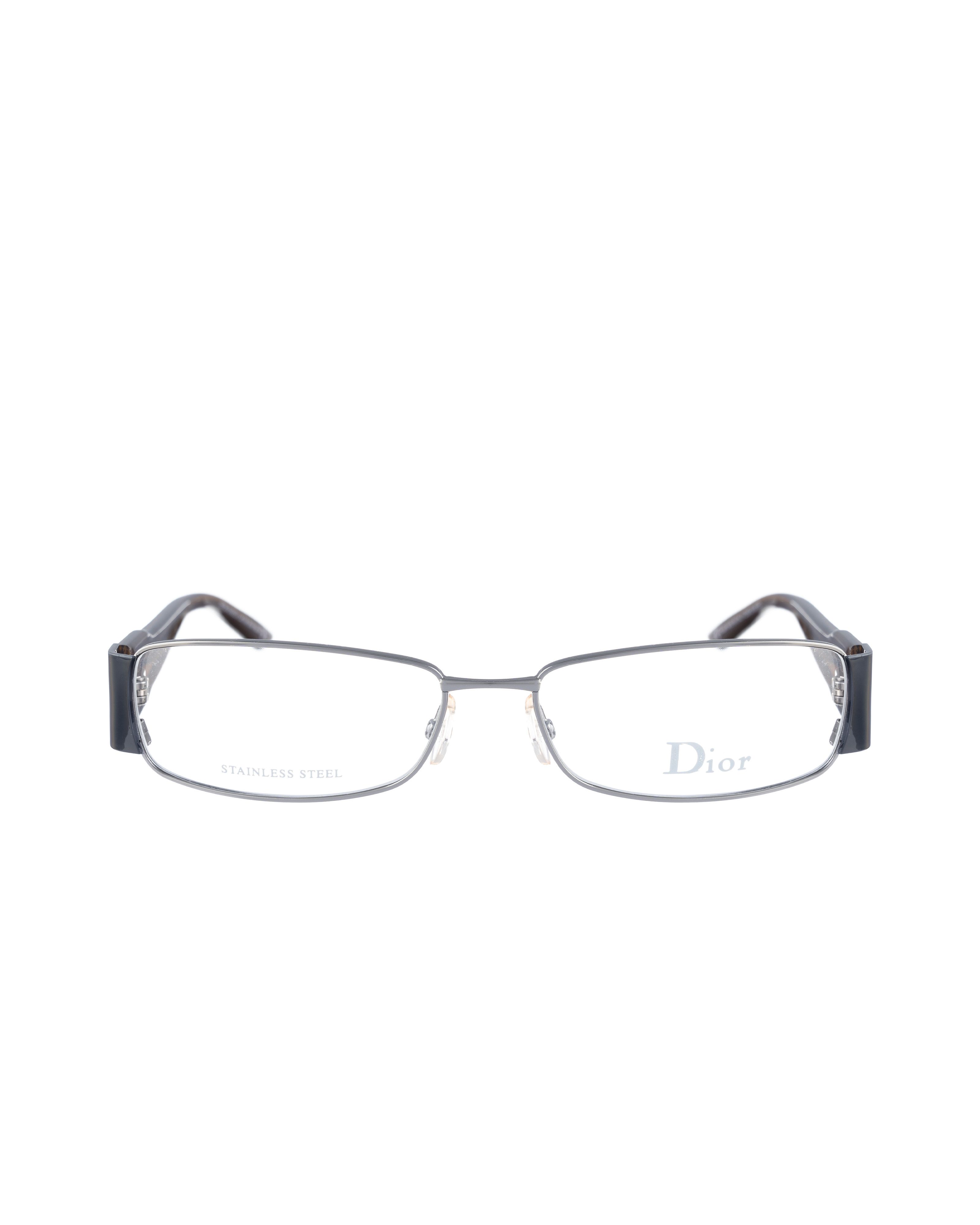 Dior Dior 00s Silver & Brown Rectangular Glasses with Details Size ONE SIZE - 2 Thumbnail