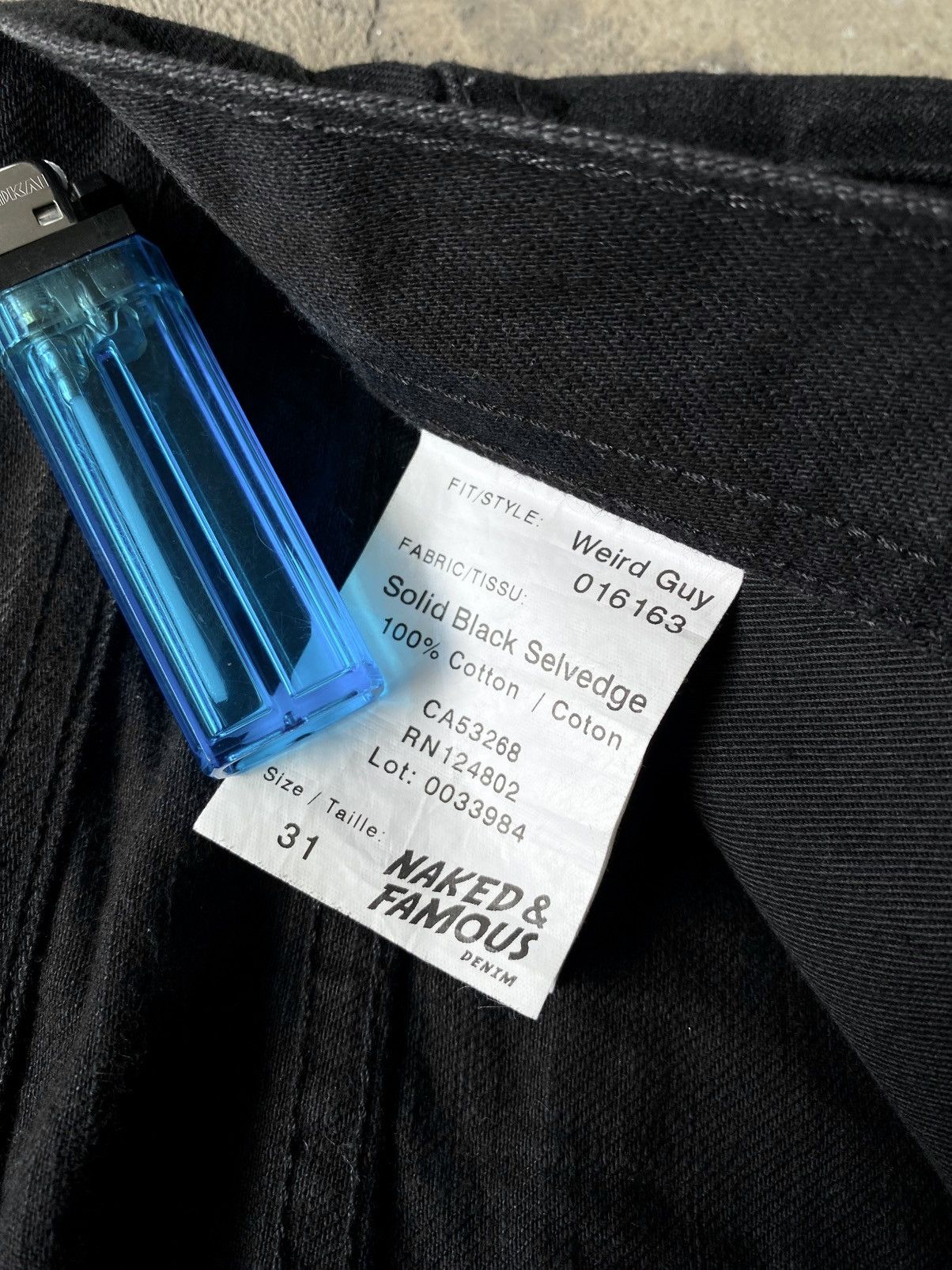 Naked & Famous Naked & famous weird guy solid black selvedge Size US 31 - 15 Thumbnail