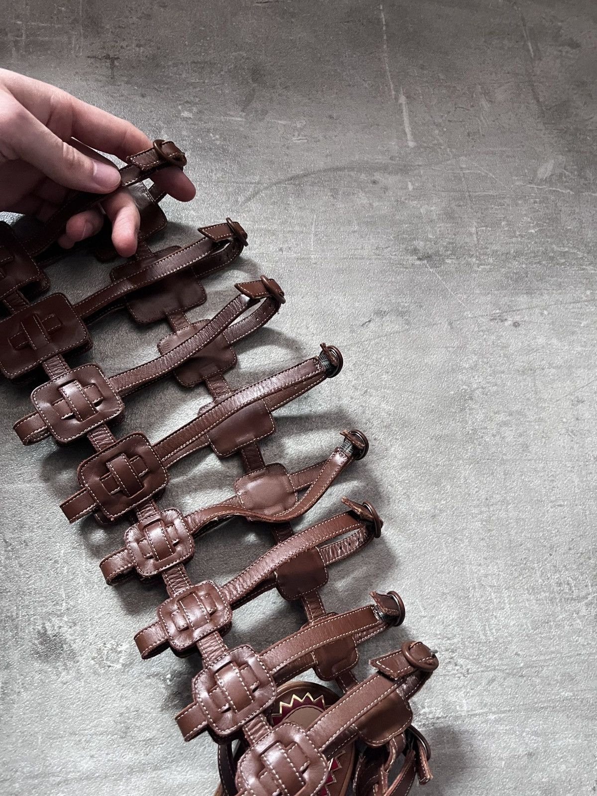 Christian Louboutin Christian Louboutin Gladiator Sandals brown leather Size US 7.5 / IT 37.5 - 8 Thumbnail