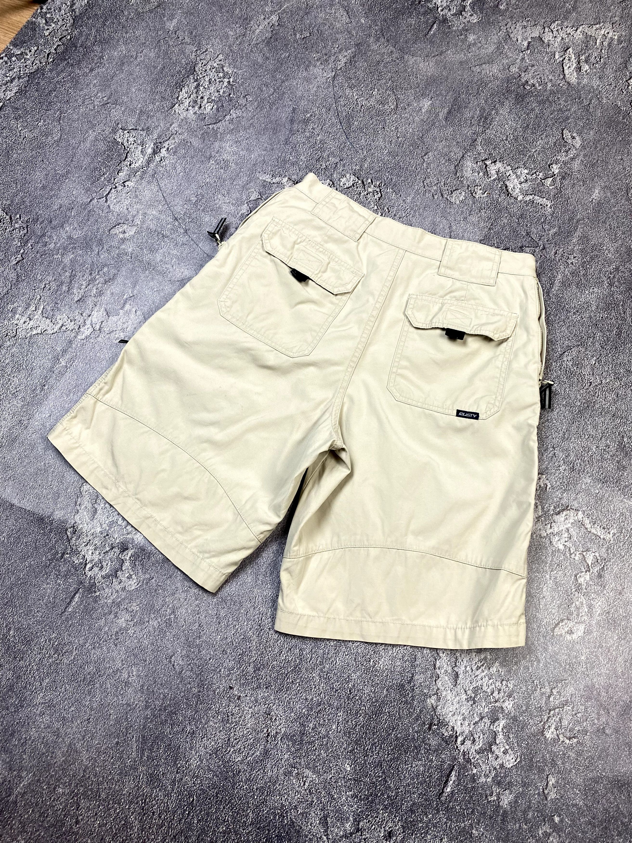 Rusty Y2K 2000s Rusty Multi Pocket Biege Cargo Shorts Streetwear Size US 30 / EU 46 - 7 Thumbnail