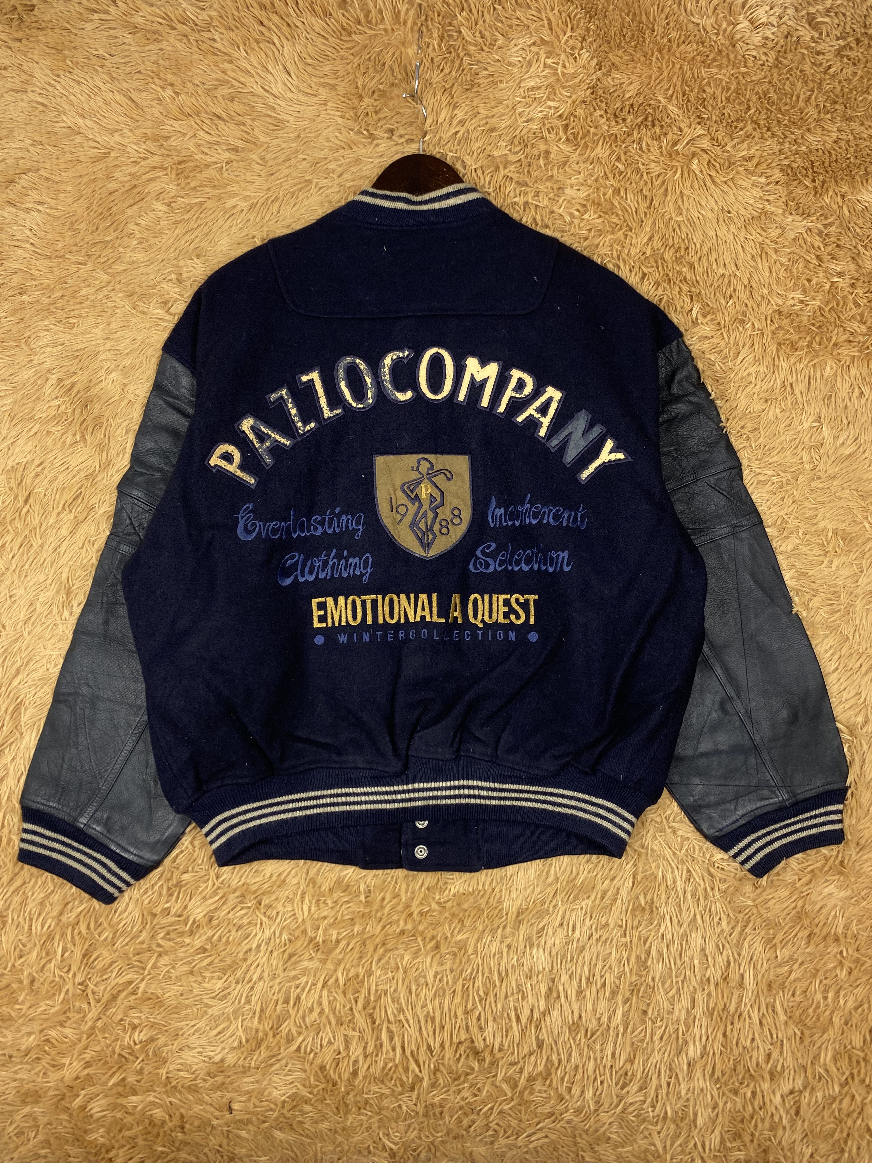 Vintage Vintage Pazzo Club Leather Sleeve Varsity Jacket DJ297 Size US M / EU 48-50 / 2 - 6 Thumbnail