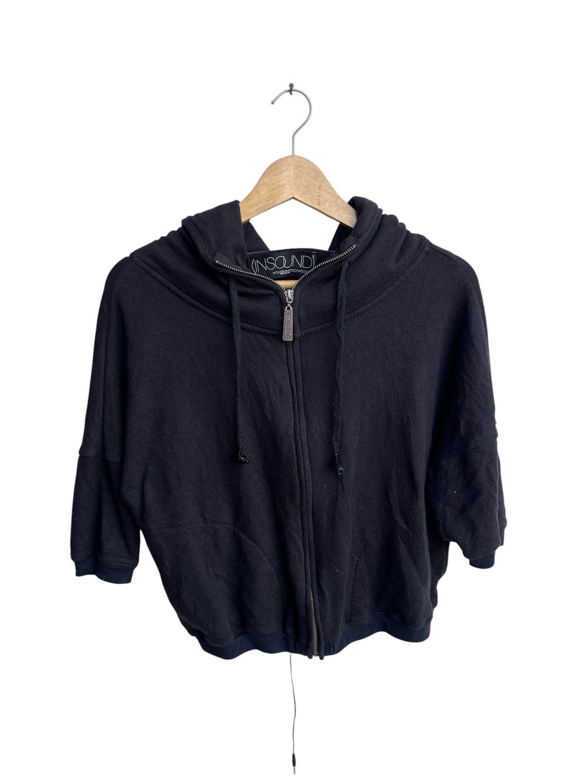 Japanese Brand INSOUND BLACK HOODIE WITH HEADSHET PUNK Size US S / EU 44-46 / 1 - 1 Thumbnail