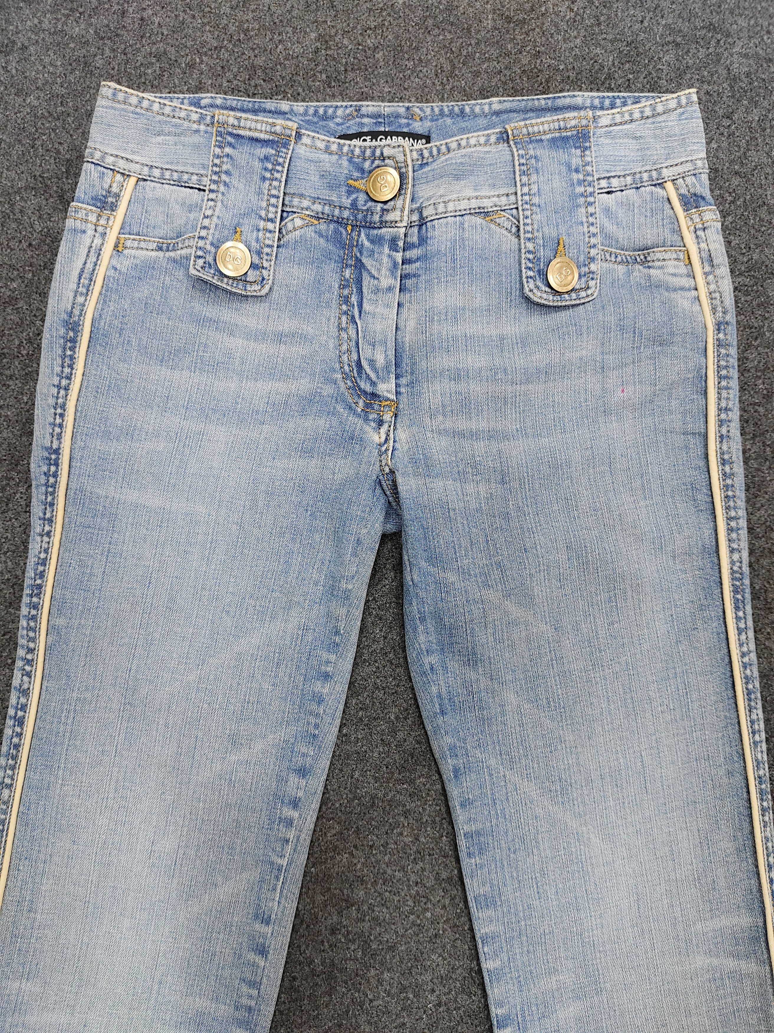 Dolce & Gabbana 00s Dolce Gabbana - Side Stripe Y2K Low Rise Slim Jeans Size 28" / US 6 / IT 42 - 2 Thumbnail
