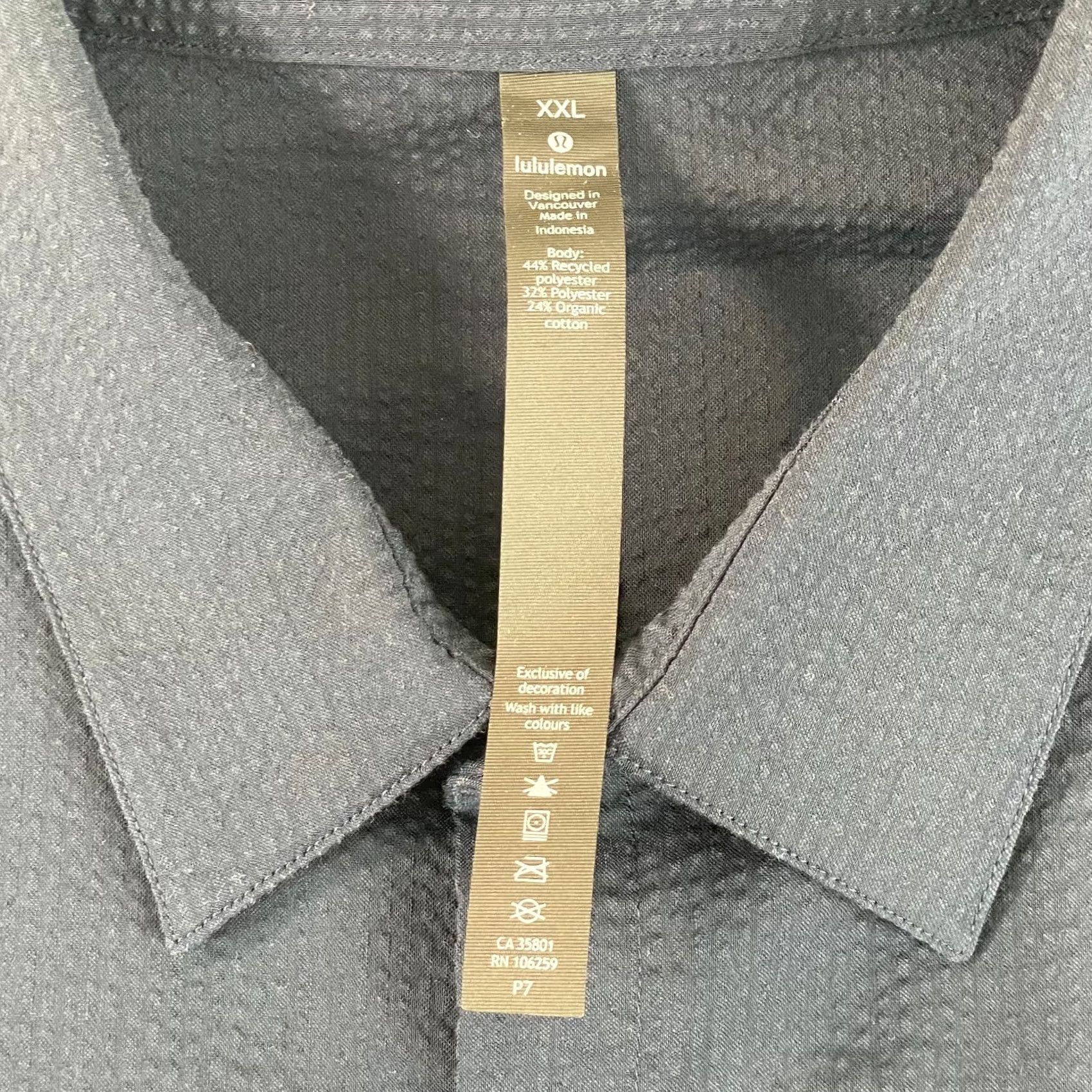 Lululemon Lululemon Street Lite Shirt Men 2XL Navy Blue Wicking SS NWOT Short Sleeve Button-Up Collared, Regular Fit, All Seasons, Pockets, Quick Dry Size US XXL / EU 58 / 5 - 2 Thumbnail