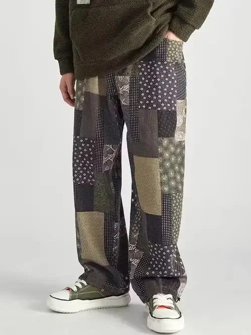 Jean Japanese Style Bandana Patchwork Pants Size US 30 / EU 46 - 4 Thumbnail