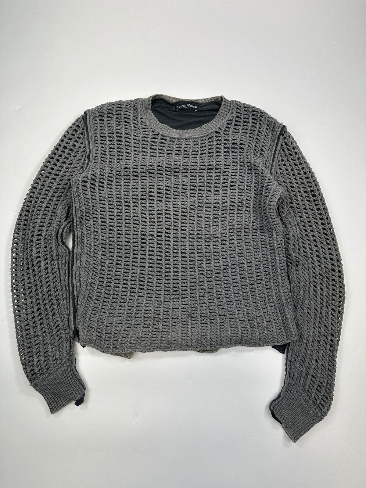 Dolce & Gabbana Dolce & Gabbana 00’s Net Double Layer Grey Mesh Cotton Knit Size US M / EU 48-50 / 2 - 1 Thumbnail