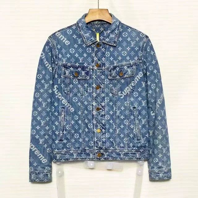 Louis Vuitton Louis Vuitton x Supreme Logo Denim Jacket Men Size US S / EU 44-46 / 1 - 1 Thumbnail